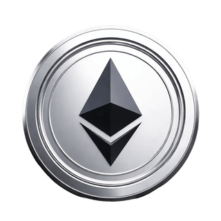 Grafisch zwevend element met het Ethereum (ETH)-muntsymbool