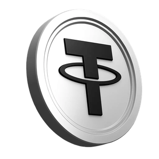Tether USDT-munt in de informatiesectie van het platform